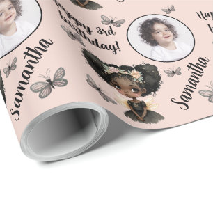 Personalisiert Name Foto Age Magical Fairy Birthda Geschenkpapier
