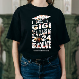Personalisiert Name Foto Proud Gigi 2024 Graduate T-Shirt
