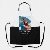 Personalisiert Name Foto Schwarz-weiß Schürze (Vorderseite)