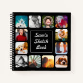 Personalisiert Name Foto Schwarze Skizze Notizblock (Vorderseite)