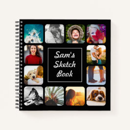 Personalisiert Name Foto Schwarze Skizze Notizblock