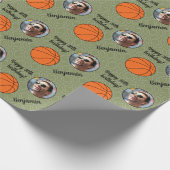 Personalisiert Name Foto Sport Basketball Geburtst Geschenkpapier (Ecke)