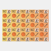 Personalisiert Name Foto Sport Basketball Geburtst Geschenkpapier Set (Vorderseite 2)