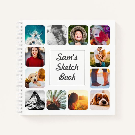 Personalisiert Name Foto White Sketch Notizblock (Vorderseite)
