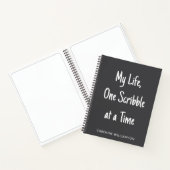 Personalisiert Name Funny Scribble Sketchbook Blac Notizblock (Innenseite)