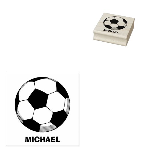 Personalisiert Name Fußball Gummi Briefmarke Gummistempel (Stempel)