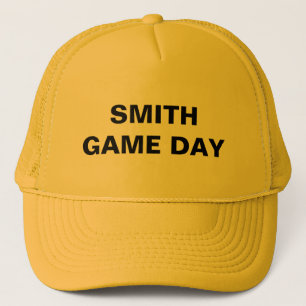 Personalisiert Name Game Day Yellow Truckerkappe