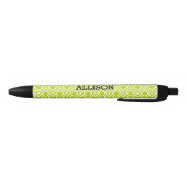 Personalisiert Name Geometric Diamond Lime Green Kugelschreiber (Unterseite)