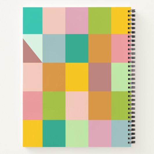 Personalisiert Name Geometric Patchwork Spring Gre Notizblock (Rückseite)