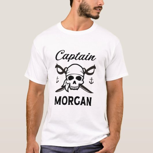 Personalisiert Name Gift Captain Morgan T-Shirt (Vorderseite)