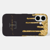Personalisiert Name Gold Fake Glitzer Tropfen Mono Case-Mate iPhone Hülle (Rückseite (Horizontal))