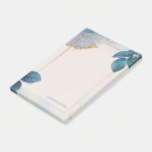 Personalisiert Name Gold Glitzer Blumenfarbe Post-it Klebezettel (angewinkelt)