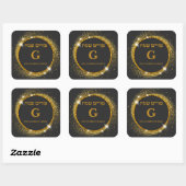 Personalisiert Name Gold Glitzer Elegant Purim Quadratischer Aufkleber (Blatt)