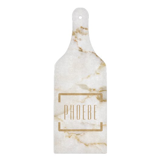 Personalisiert Name Gold Marmor Muster Mama Geburt Schneidebrett (Vorderseite)