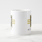 Personalisiert Name Gold Schwarz-weiß Ice Skaten Jumbo-Tasse (Vorderseite)