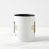Personalisiert Name Gold Schwarz-weiß Ice Skaten Tasse (Zentrum)