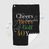 Personalisiert Name Golf Cheers Beers 40 Jahre alt Golfhandtuch (Insitu)
