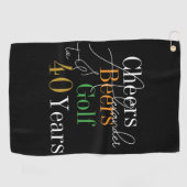 Personalisiert Name Golf Cheers Beers 40 Jahre alt Golfhandtuch (Horizontal)