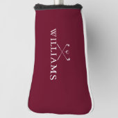 Personalisiert Name Golf Clubs Burgundy Red Golf Headcover (Rotieren 90)