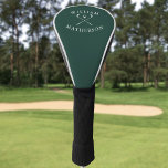Personalisiert Name Golf Clubs Emerald Green White Golf Headcover<br><div class="desc">Personalisieren Sie den Namen in klassischer Typografie,  um ein einzigartiges Golfgeschenk zu schaffen und für jeden Golfer zu behalten. Entwickelt von Thisisnotme©</div>