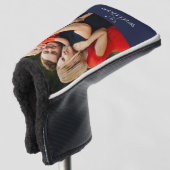Personalisiert Name Golf Clubs Foto Navy Blue Golf Headcover (3/4 Vorderseite)