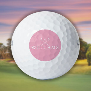 Personalisiert Name Golf Clubs Pink Golfball