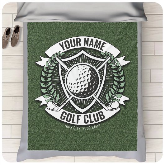 Personalisiert NAME Golfer Golfclub Turf Clubhaus Fleecedecke