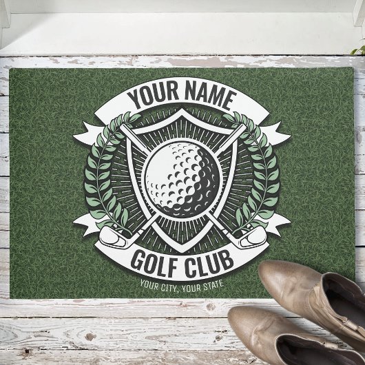 Personalisiert NAME Golfer Golfclub Turf Clubhaus Fußmatte