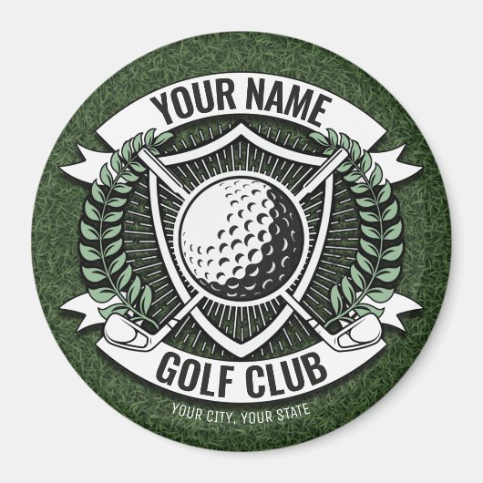 Personalisiert NAME Golfer Golfclub Turf Clubhaus Magnet (Vorne)