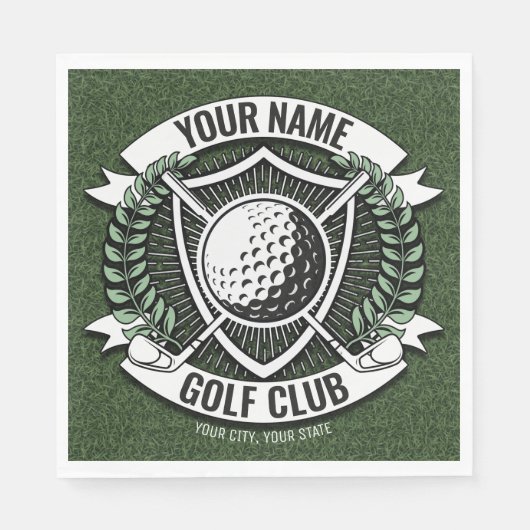 Personalisiert NAME Golfer Golfclub Turf Clubhaus Serviette (Vorderseite)