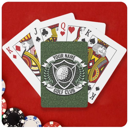 Personalisiert NAME Golfer Golfclub Turf Clubhaus Spielkarten