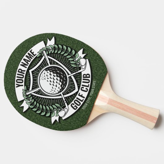 Personalisiert NAME Golfer Golfclub Turf Clubhaus Tischtennis Schläger (Seitenansicht)