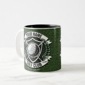 Personalisiert NAME Golfer Golfclub Turf Clubhaus Zweifarbige Tasse (Vorderseite Links)