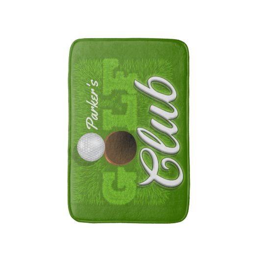 Personalisiert NAME Golfer Green Golf Course Club Badematte (Vorderseite Vertikal)