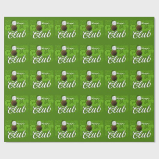 Personalisiert NAME Golfer Green Golf Course Club Geschenkpapier (Flach)