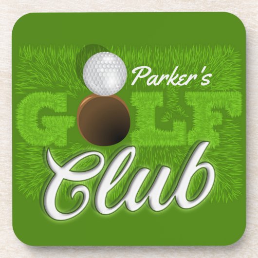 Personalisiert NAME Golfer Green Golf Course Club Getränkeuntersetzer (Vorderseite)