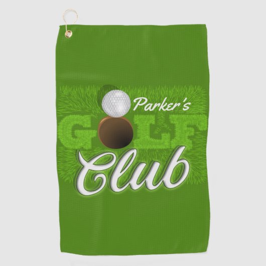 Personalisiert NAME Golfer Green Golf Course Club Golfhandtuch (Vorderseite)