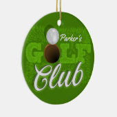 Personalisiert NAME Golfer Green Golf Course Club Keramik Ornament (Rechts)