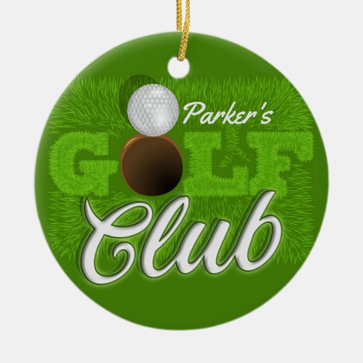 Personalisiert NAME Golfer Green Golf Course Club Keramik Ornament (Vorne)