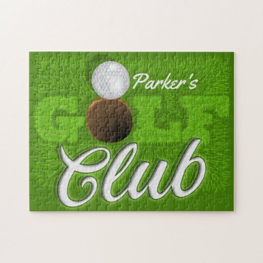 Personalisiert NAME Golfer Green Golf Course Club Puzzle (Horizontal)