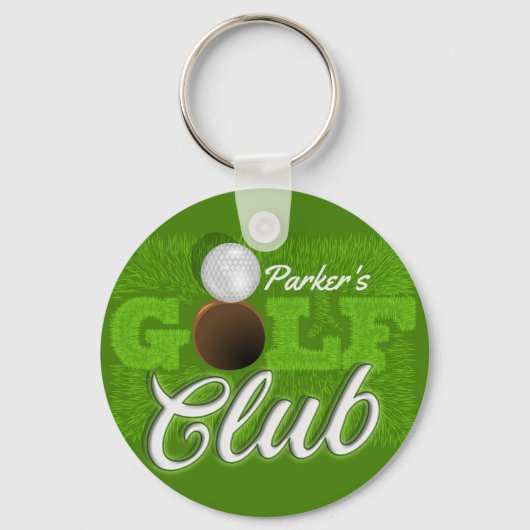 Personalisiert NAME Golfer Green Golf Course Club Schlüsselanhänger (Vorderseite)