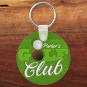 Personalisiert NAME Golfer Green Golf Course Club Schlüsselanhänger (Vorderseite)