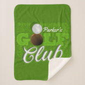 Personalisiert NAME Golfer Green Golf Course Club Sherpadecke (Vorderseite)