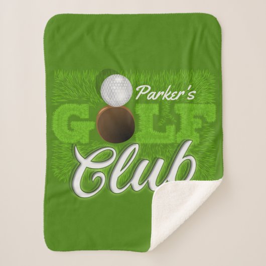 Personalisiert NAME Golfer Green Golf Course Club Sherpadecke (Vorderseite)