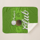 Personalisiert NAME Golfer Green Golf Course Club Sherpadecke (Vorderseite (Horizontal))