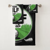 Personalisiert NAME Golfing Pro Golf Club Player Badhandtuch Set (Insitu)