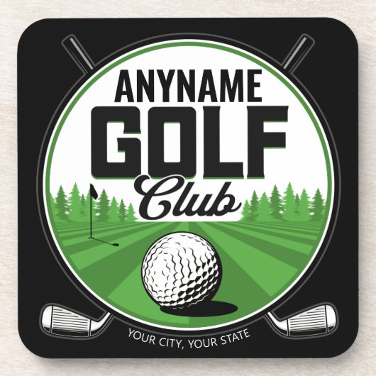 Personalisiert NAME Golfing Pro Golf Club Player Getränkeuntersetzer (Vorderseite)