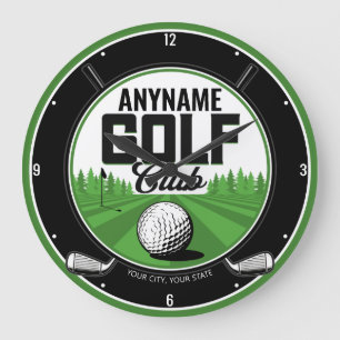 Personalisiert NAME Golfing Pro Golf Club Player Große Wanduhr