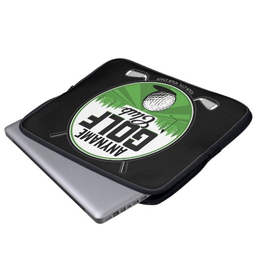 Personalisiert NAME Golfing Pro Golf Club Player Laptopschutzhülle (Vorne Knopf)