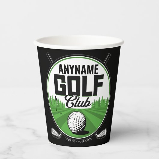 Personalisiert NAME Golfing Pro Golf Club Player Pappbecher (Vorderseite)